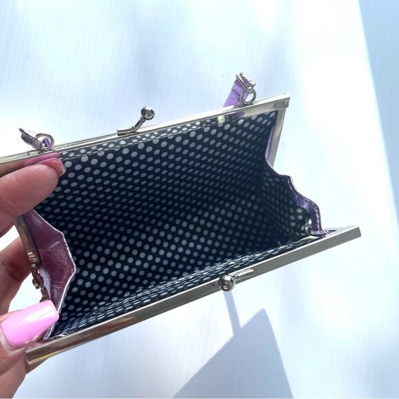 Mini foil Handbag Lilac Purple croc texture purse 90s Y2K style - Picture 4 of 5